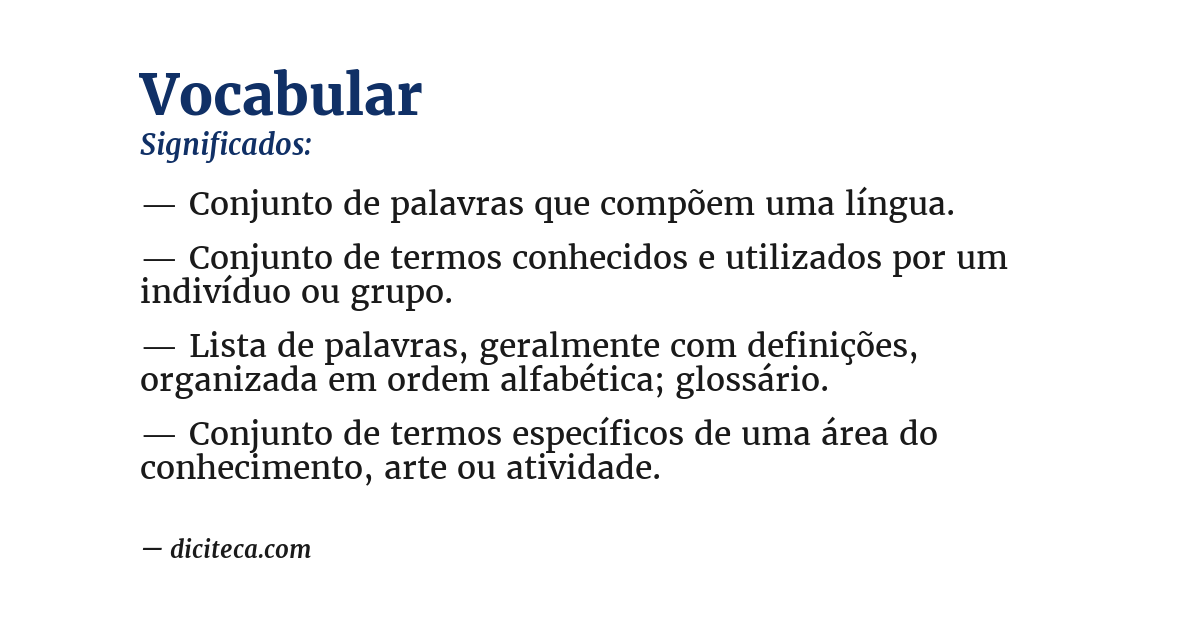 Significado de vocabular