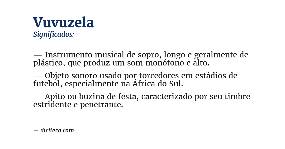 Significado de vuvuzela
