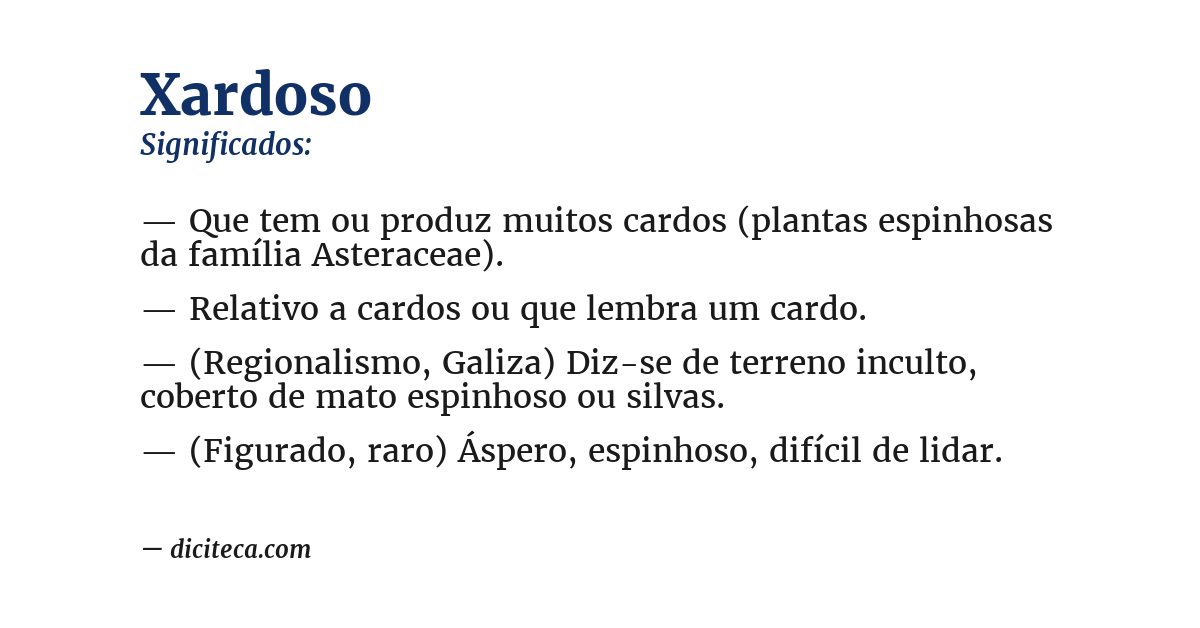 Significado de xardoso