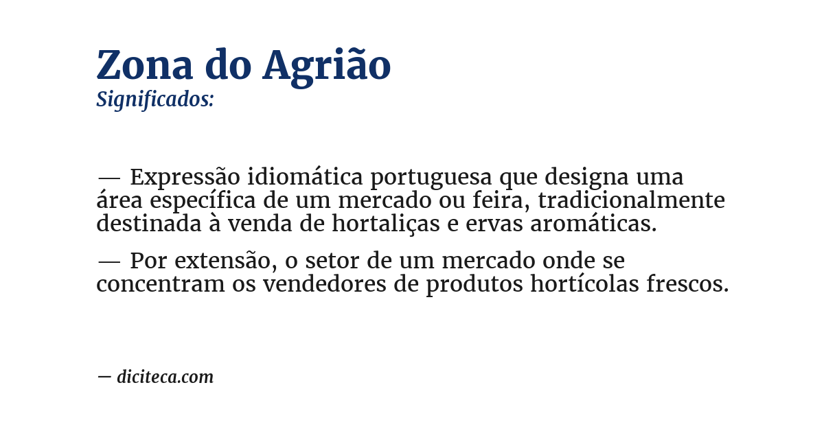 Significado de zona do agrião