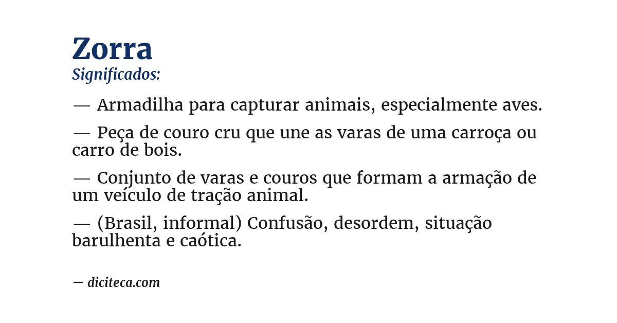Significado de zorra