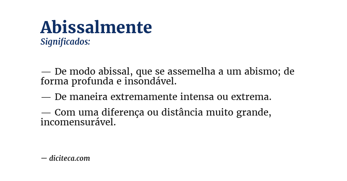 Significado de abissalmente