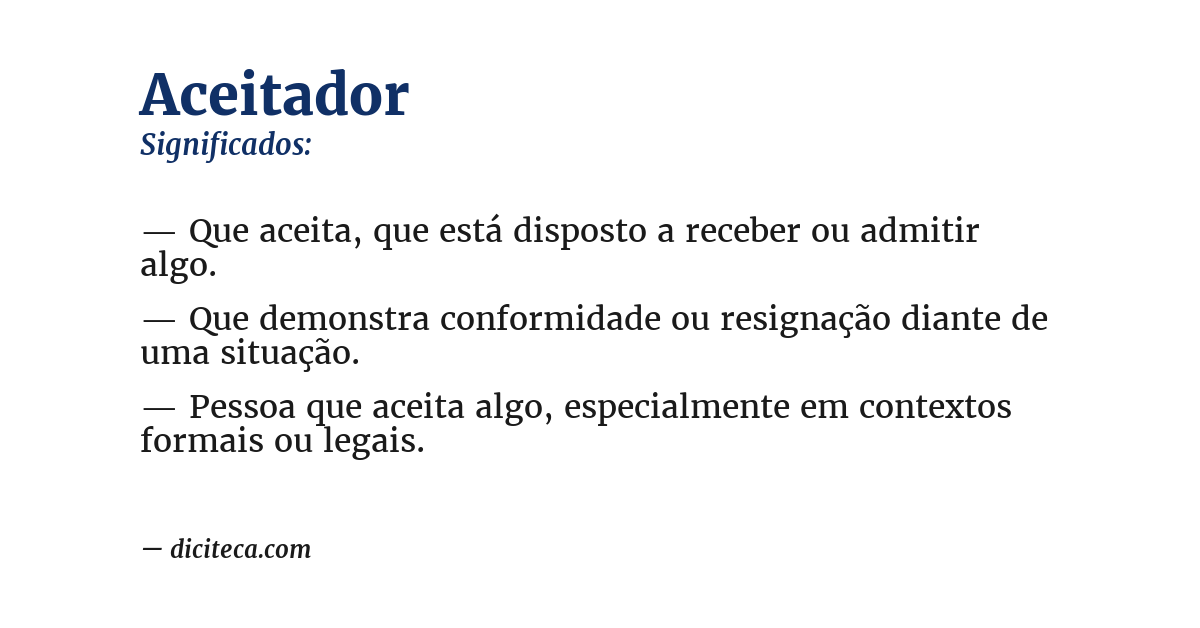 Significado de aceitador