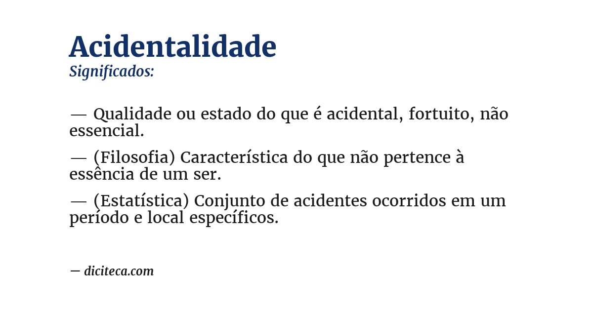 Significado de acidentalidade