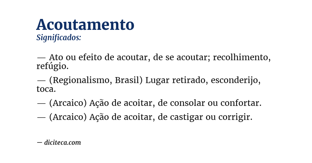 Significado de acoutamento