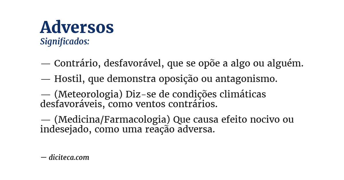 Significado de adversos