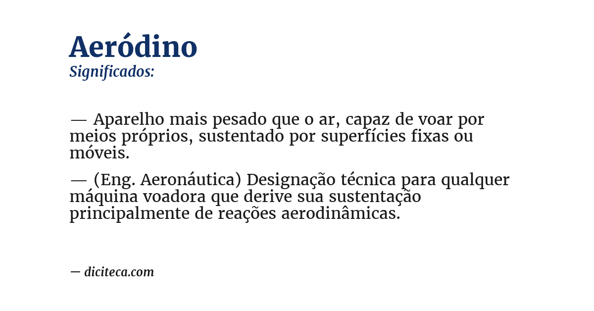 Significado de aeródino