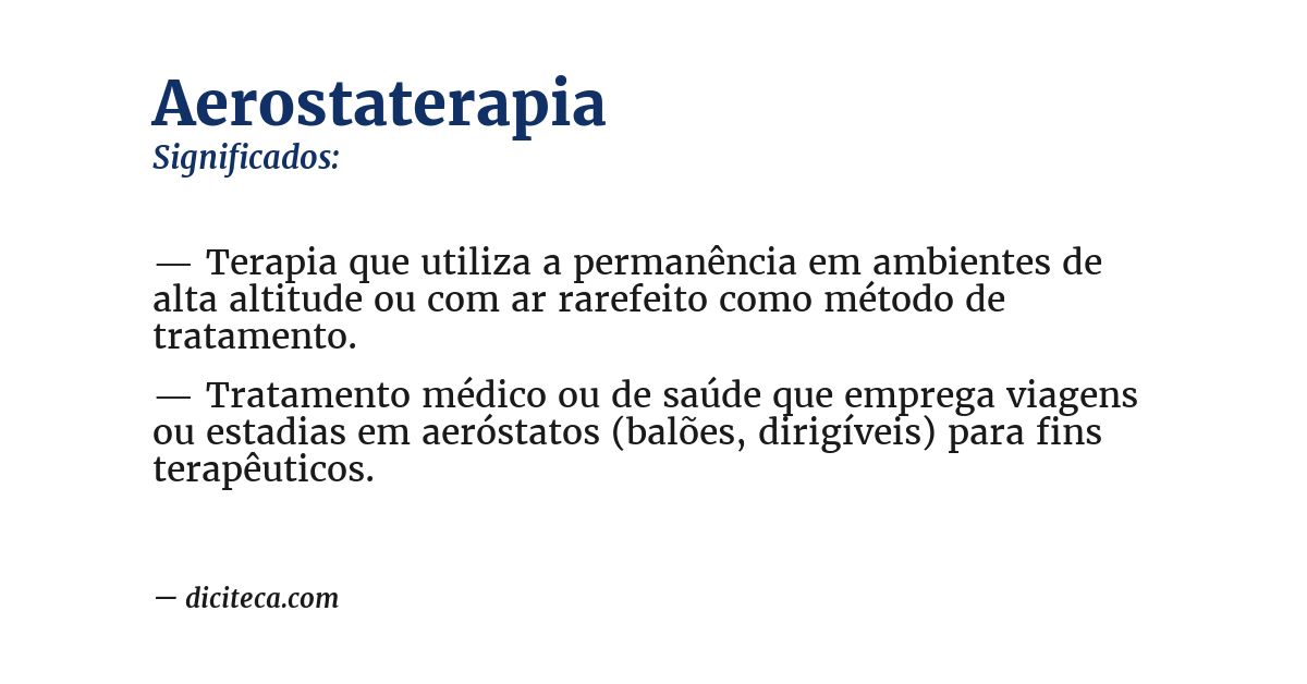 Significado de aerostaterapia