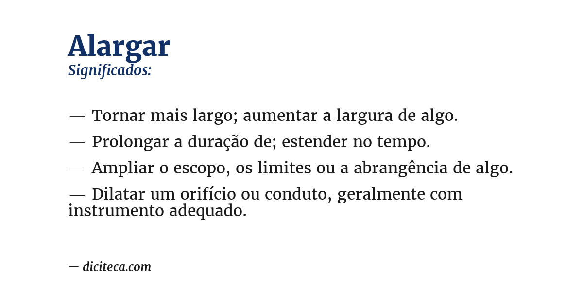Significado de alargar