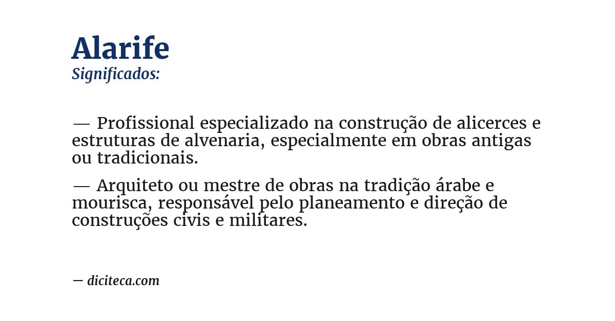 Significado de alarife