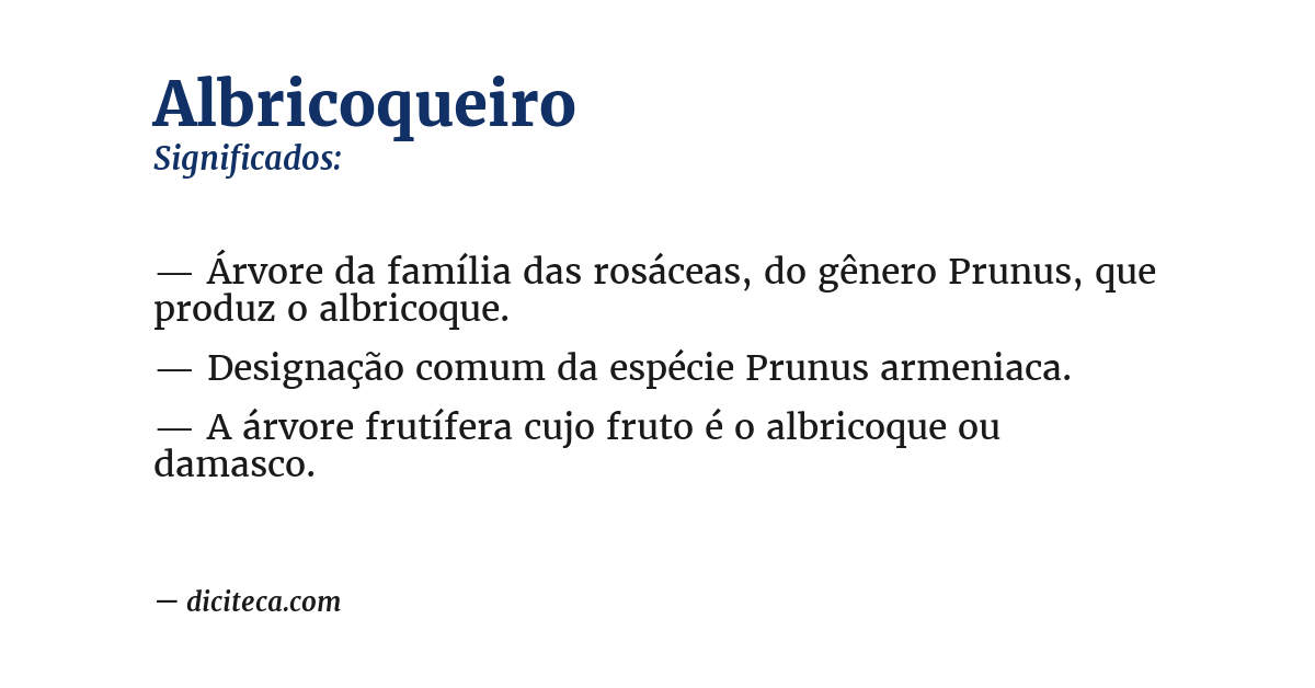 Significado de albricoqueiro