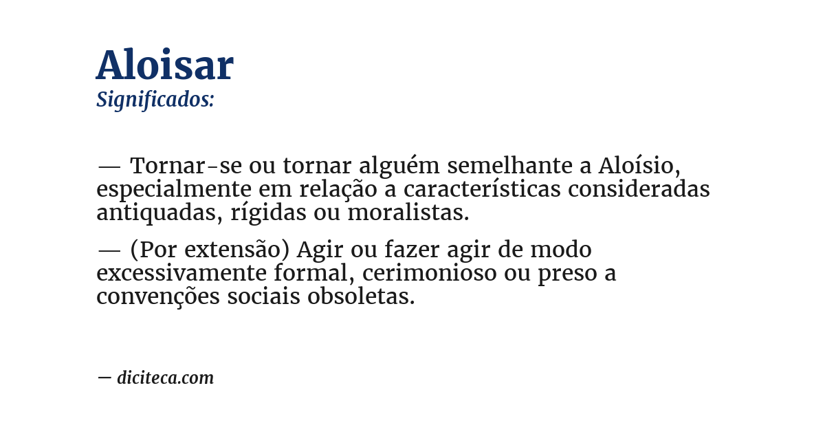 Significado de aloisar