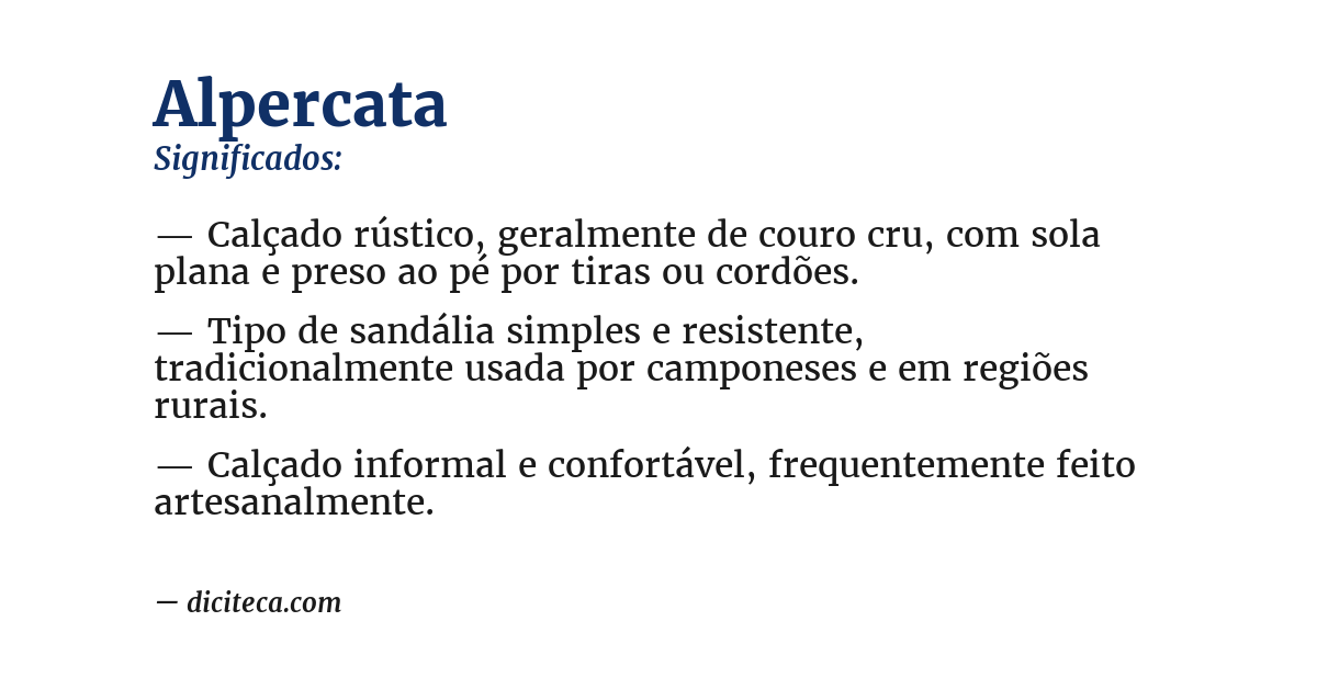 Significado de alpercata