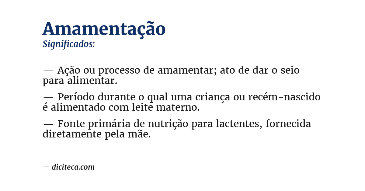 Significado de amamentação
