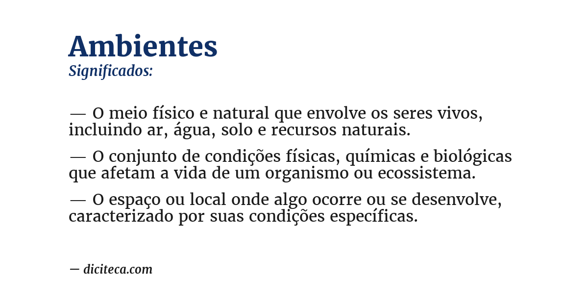 Significado de ambientes