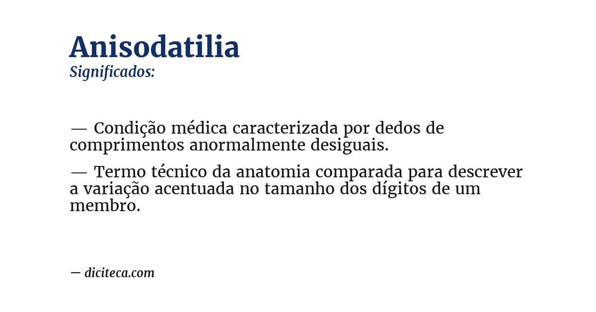 Significado de anisodatilia