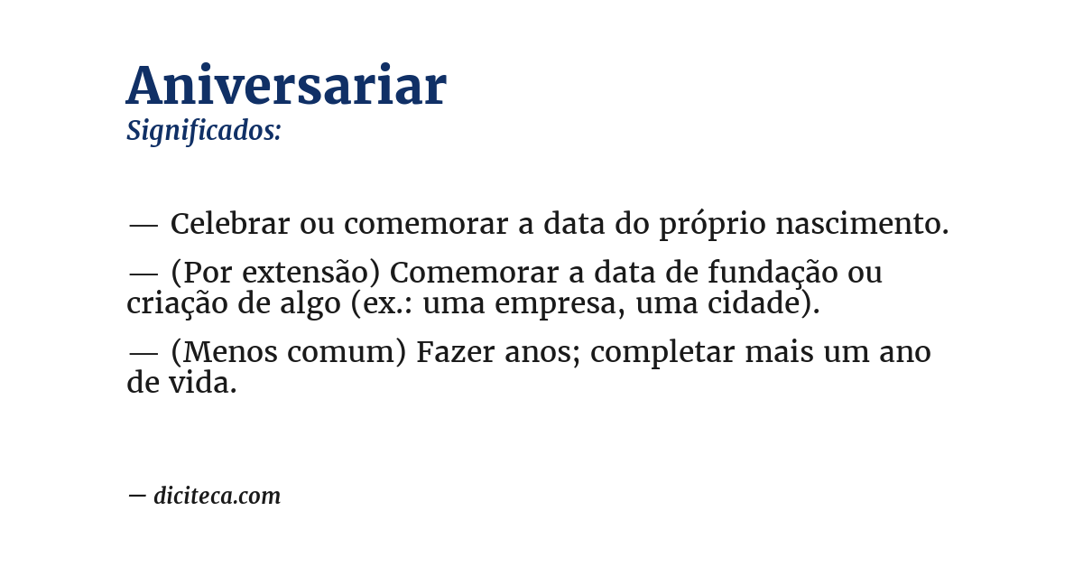 Significado de aniversariar