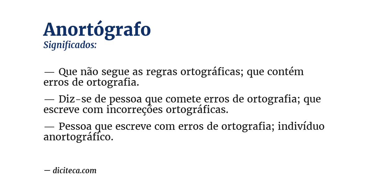 Significado de anortógrafo