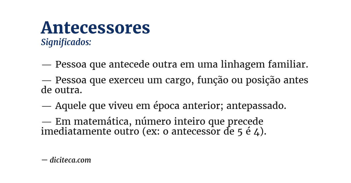 Significado de antecessores