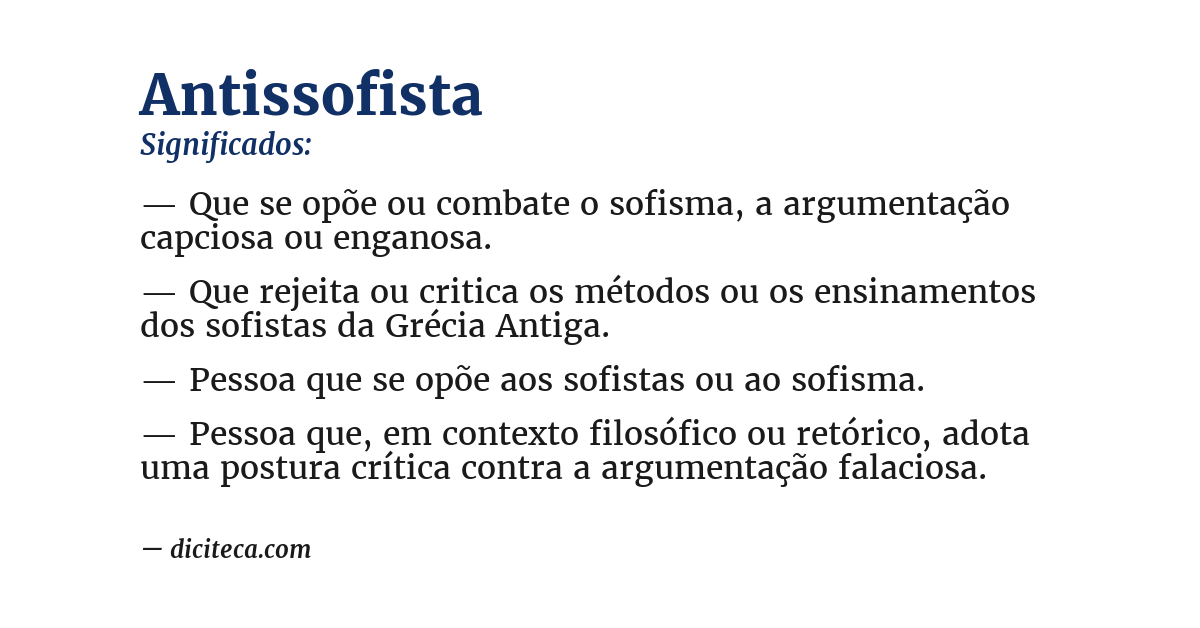 Significado de antissofista