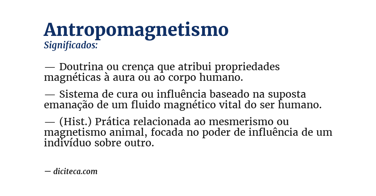 Significado de antropomagnetismo