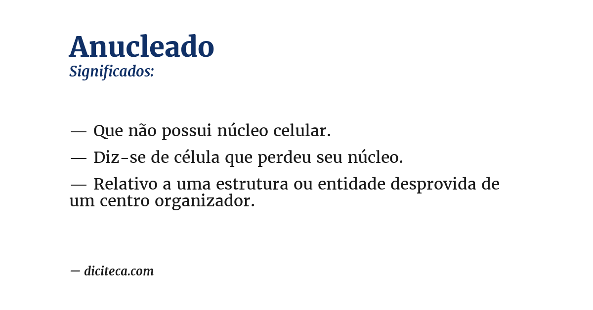 Significado de anucleado