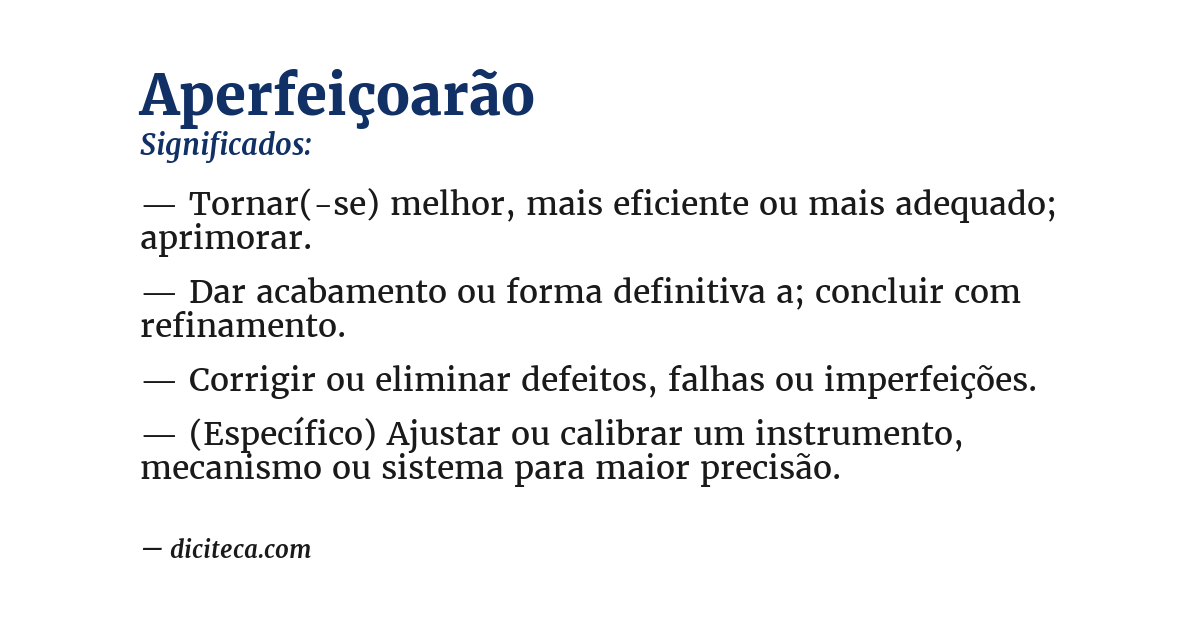 Significado de aperfeiçoarão