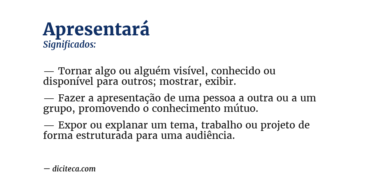 Significado de apresentará