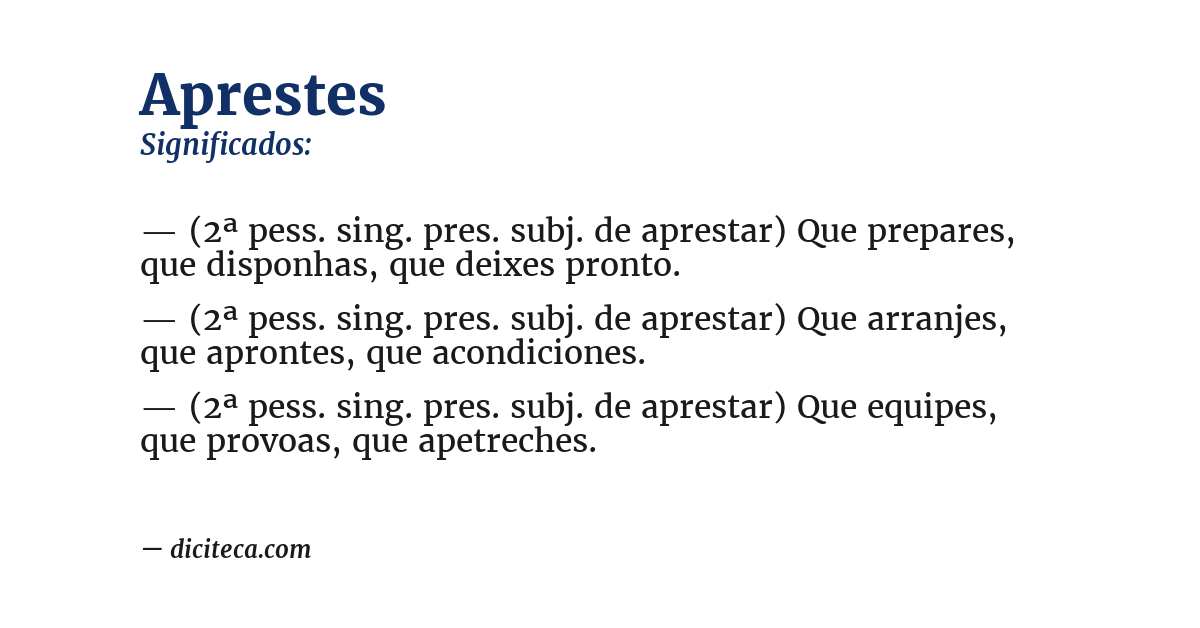 Significado de aprestes