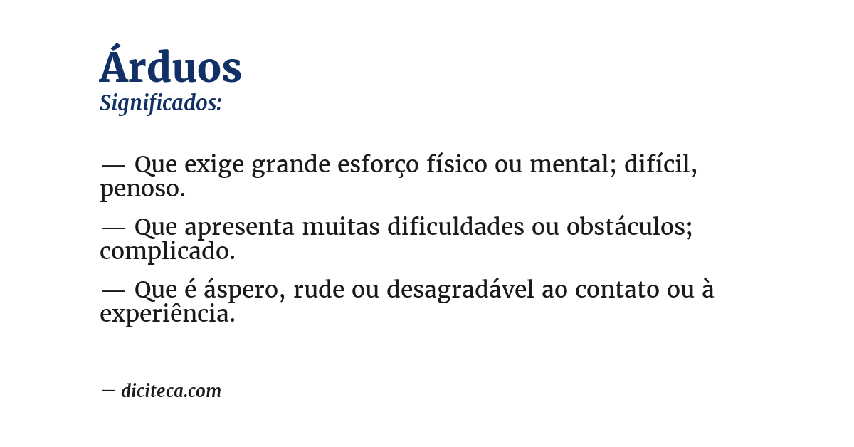 Significado de árduos