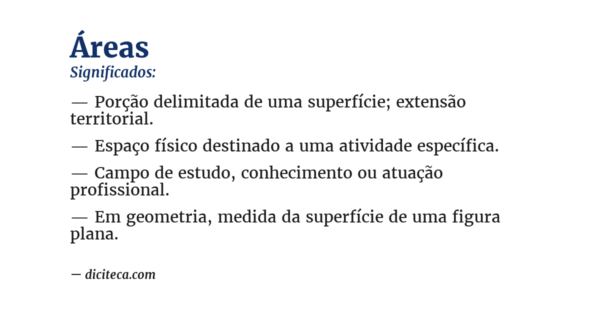 Significado de áreas