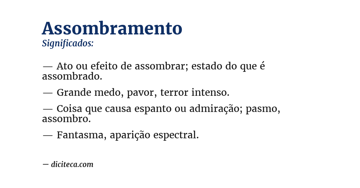 Significado de assombramento