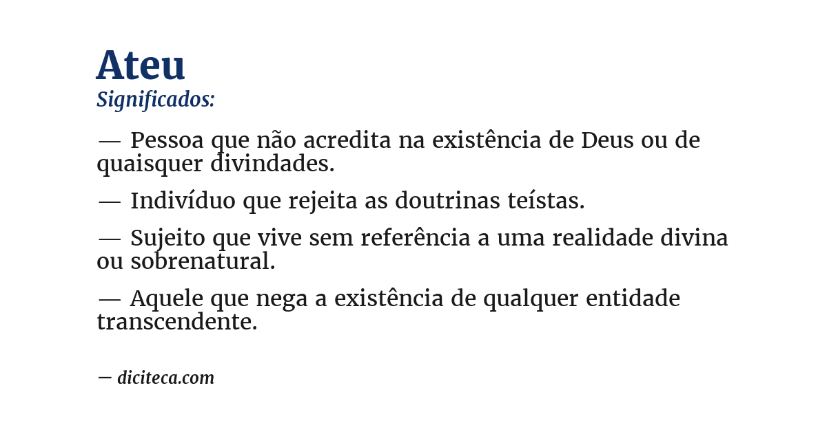 Significado de ateu