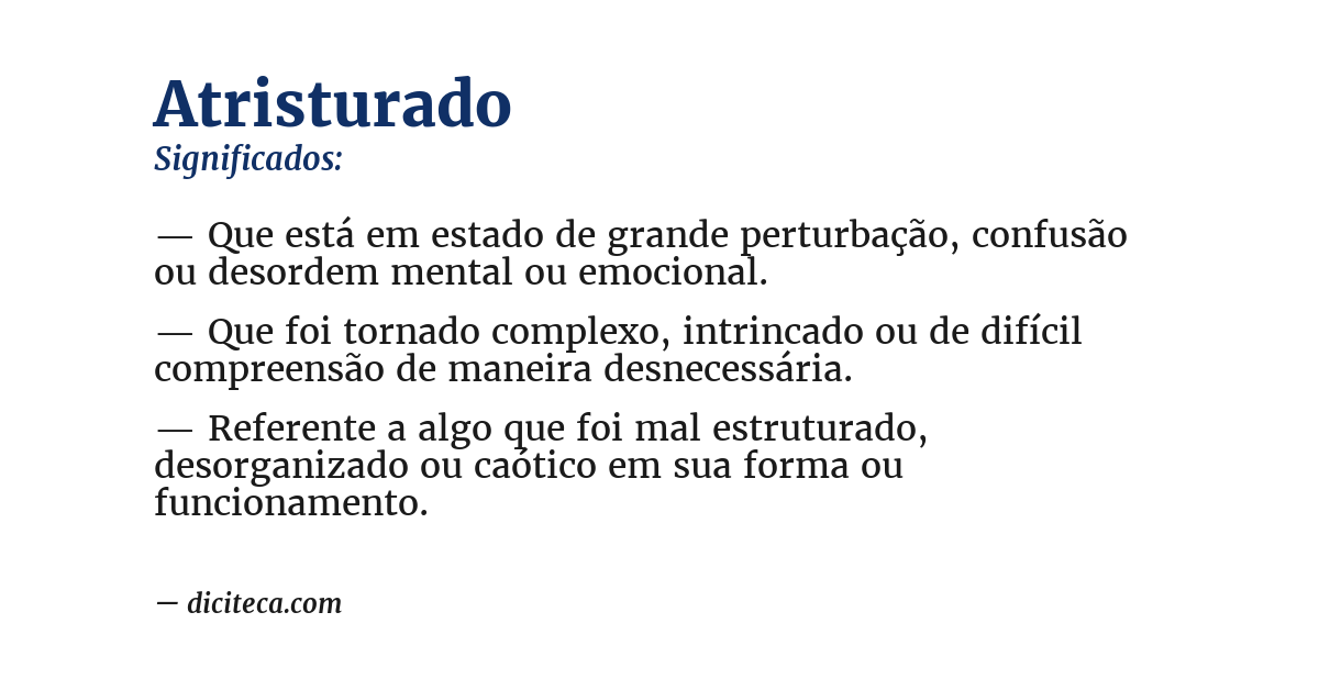 Significado de atristurado