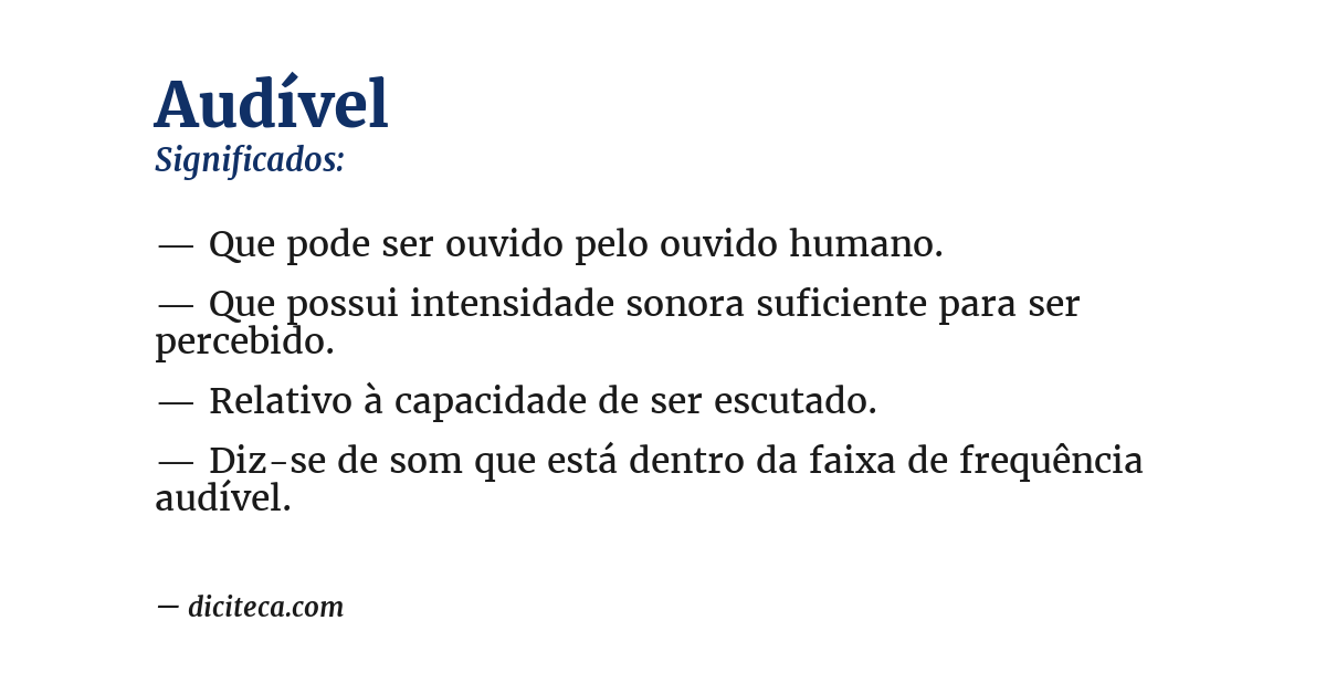 Significado de audível