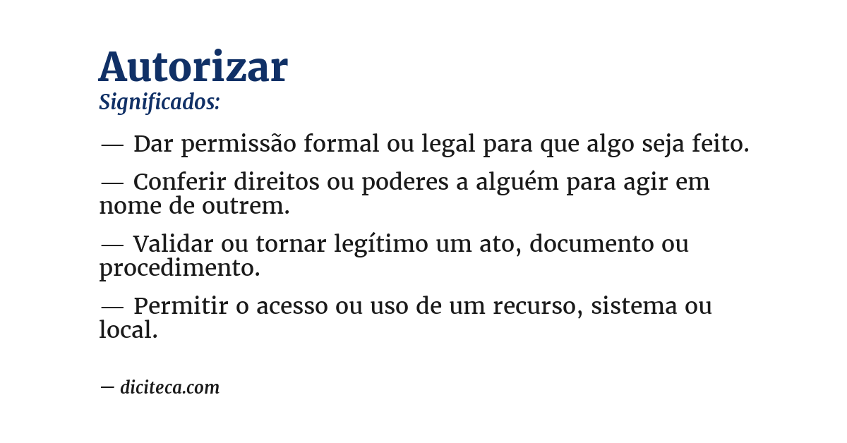 Significado de autorizar