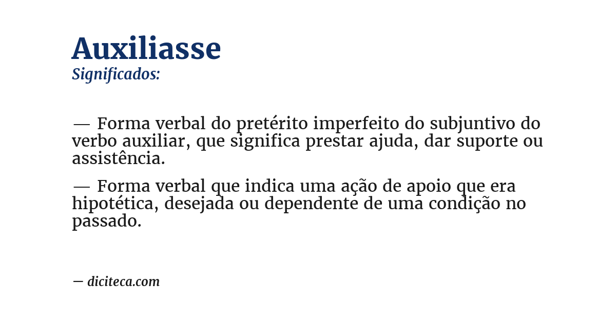 Significado de auxiliasse