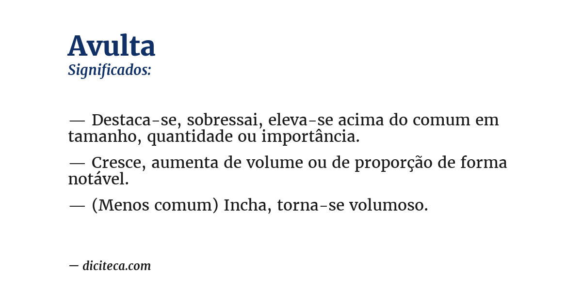 Significado de avulta