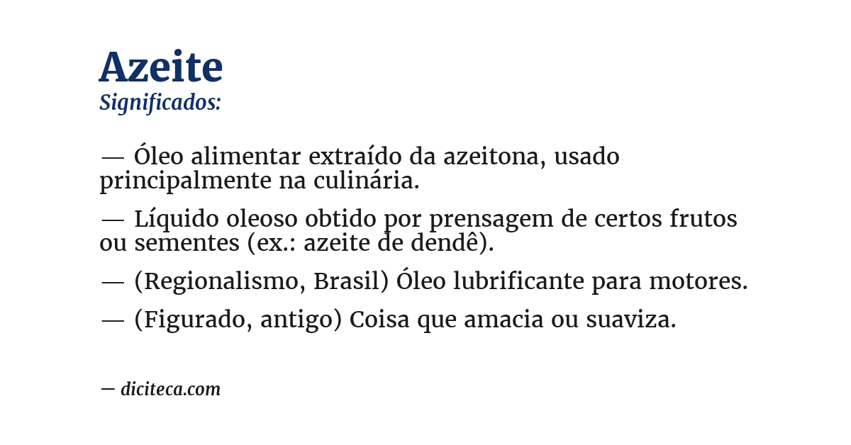 Significado de azeite