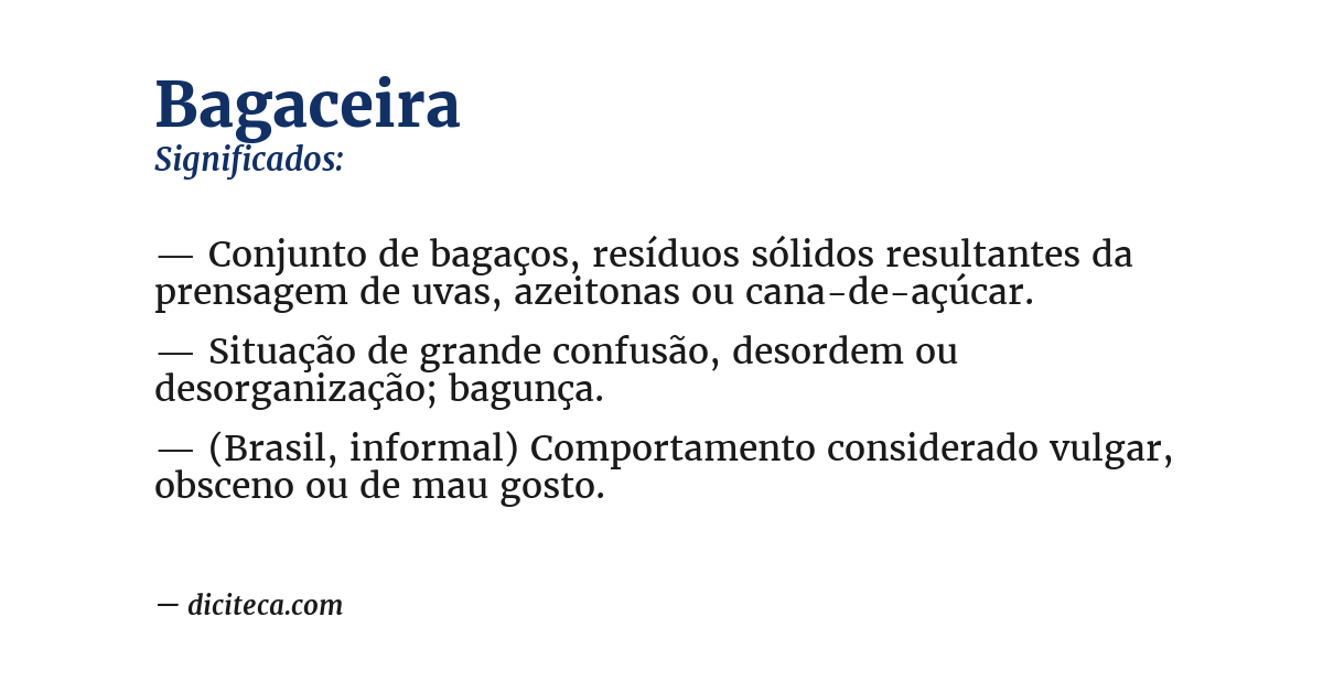 Significado de bagaceira