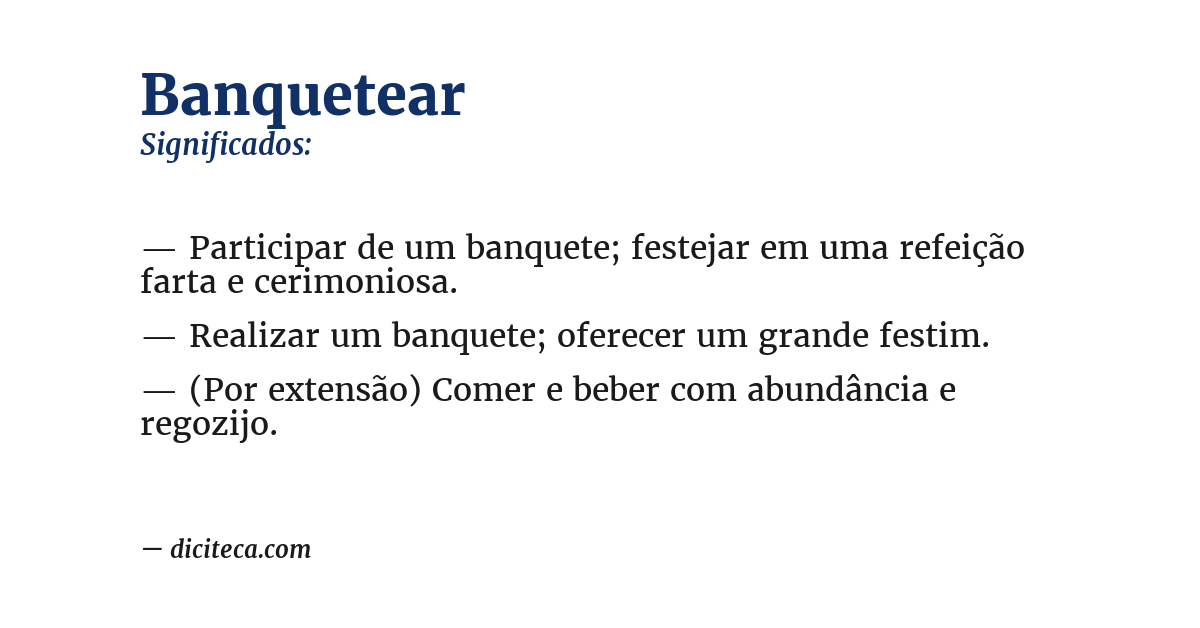 Significado de banquetear