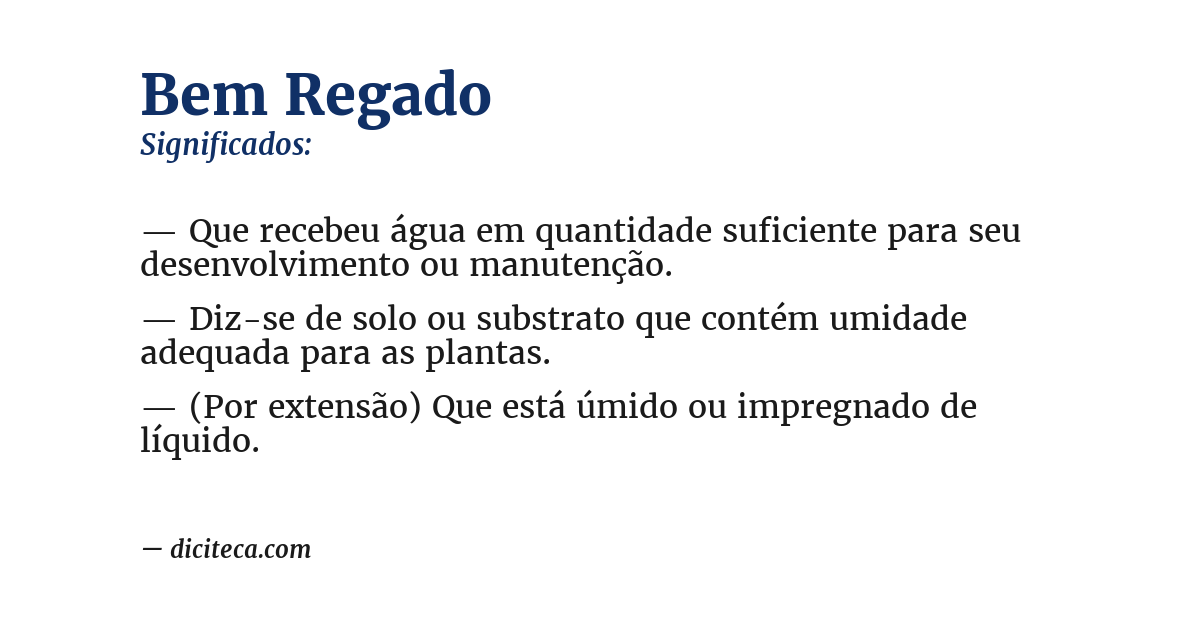 Significado de bem regado