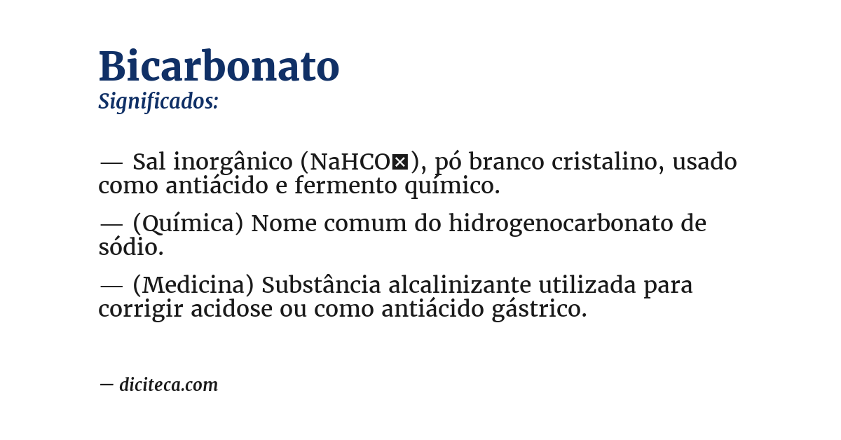 Significado de bicarbonato