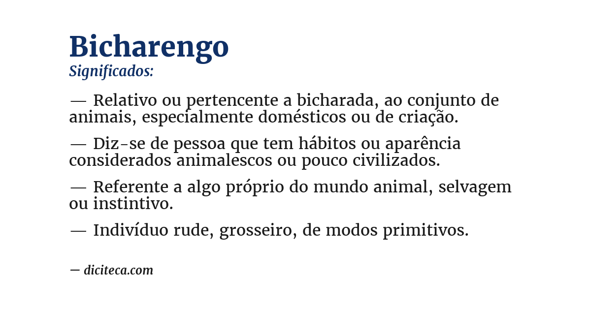 Significado de bicharengo