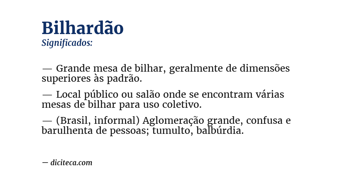 Significado de bilhardão