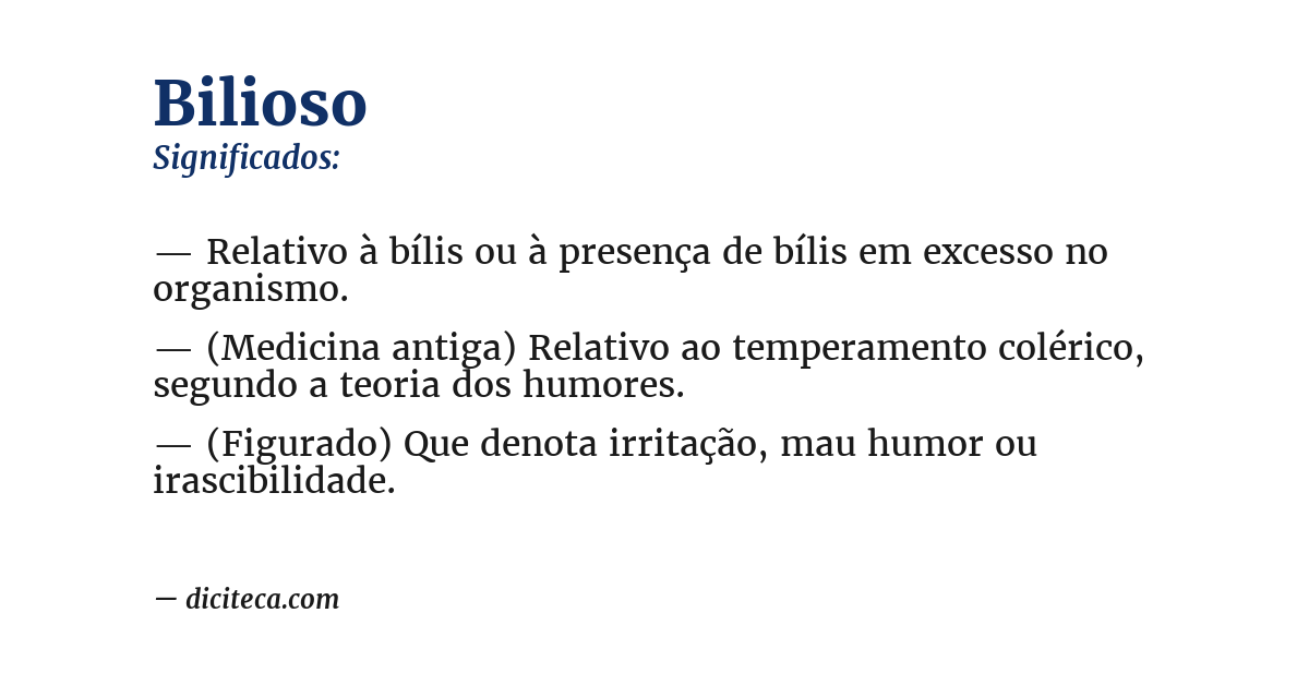Significado de bilioso