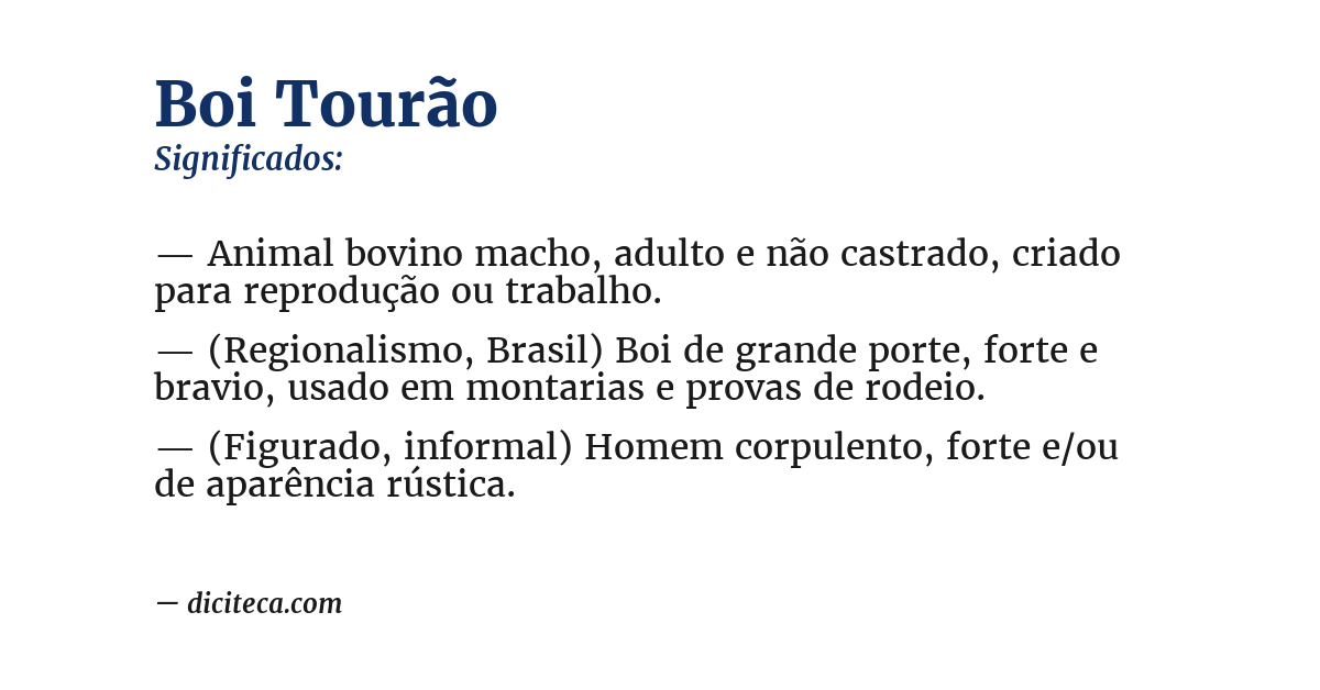 Significado de boi tourão