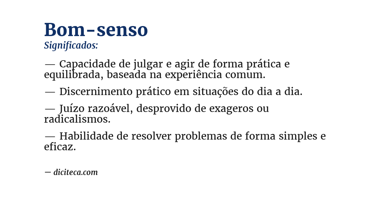 Significado de bom-senso