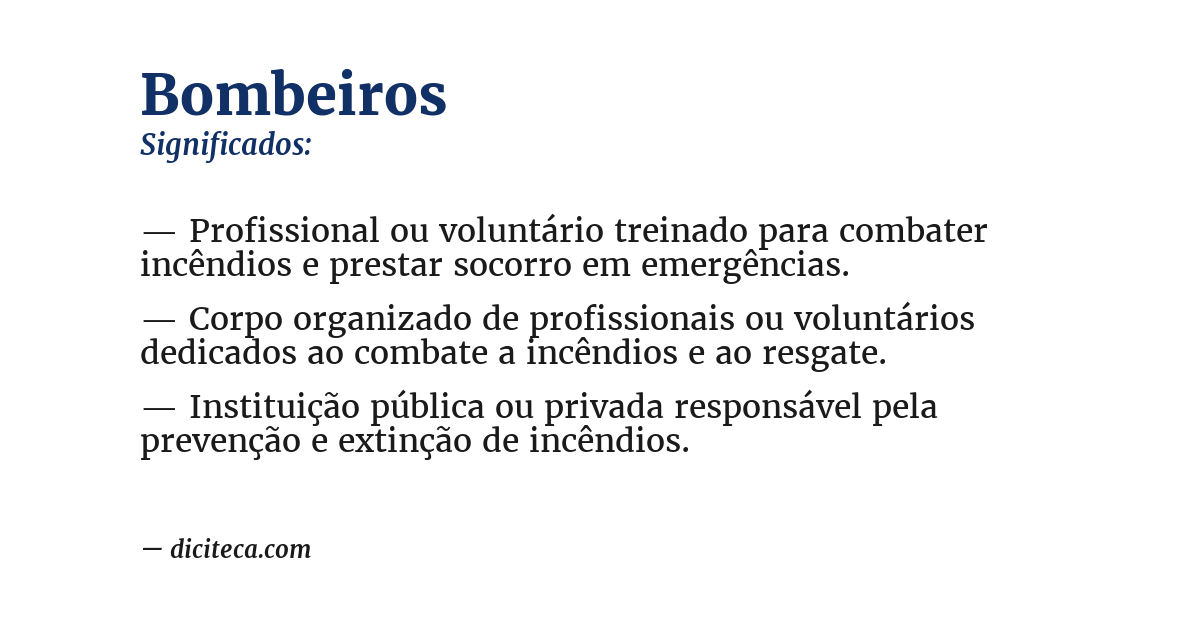 Significado de bombeiros