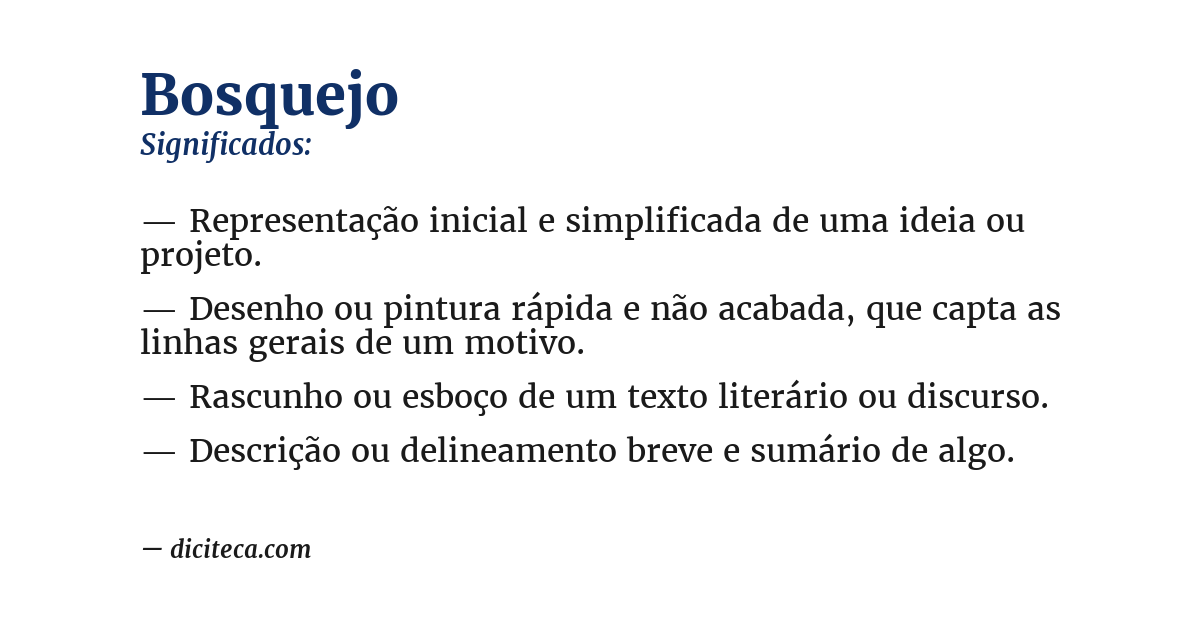 Significado de bosquejo